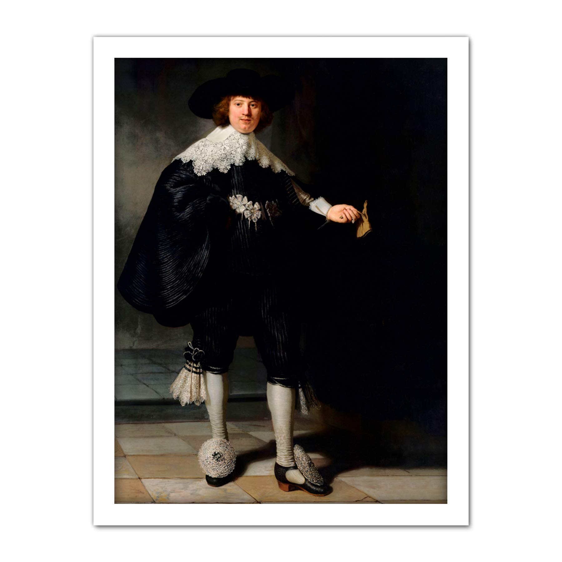 Artery8 Rembrandt Marten Soolmans Portrait Artwork Framed Wall Art Print 18X24 Inch