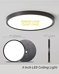 4pack 9 Inch Flush Mount Ceiling Light, 18w Led Ceiling Light, 3000k/4000k/6000k Selectable 1860lm Light, Super Slim Led Light Fixture for Bedroom Kitchen Living Dining Room Office（Black）