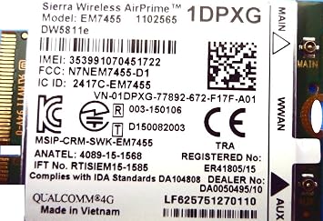 Sierra Wireless Airprime EM7455 Module LTE Cat 6, USB, Mini PCI, Network Adapter