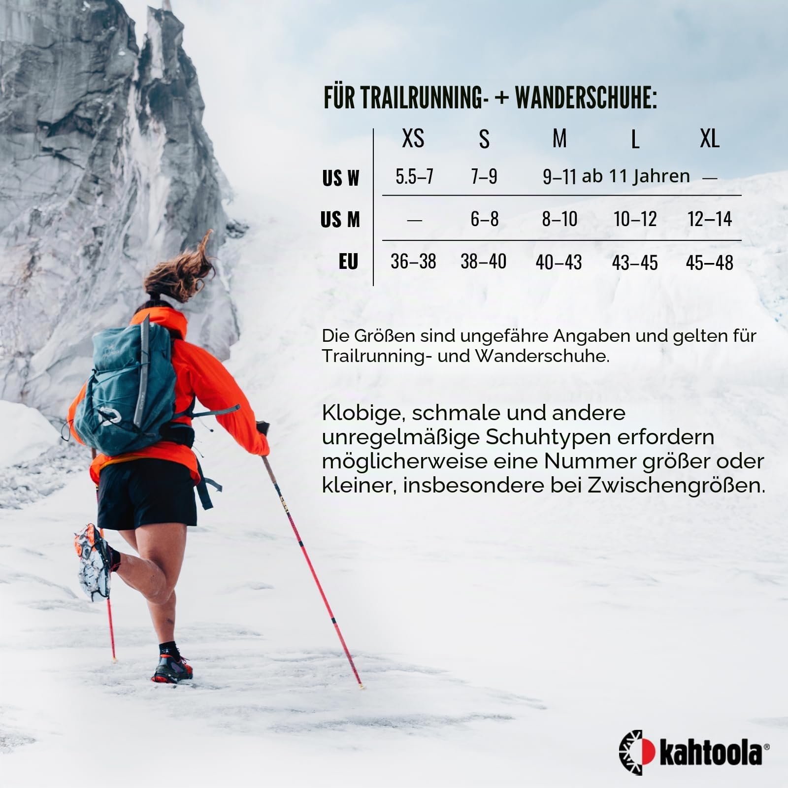 Kahtoola MICROspikes Ghost Winterschuhe Traktion, ultraleichte Eisgriffe mit 12 Spikes für Trail Running, Wandern & Walking auf eisigem & gemischtem Gelände