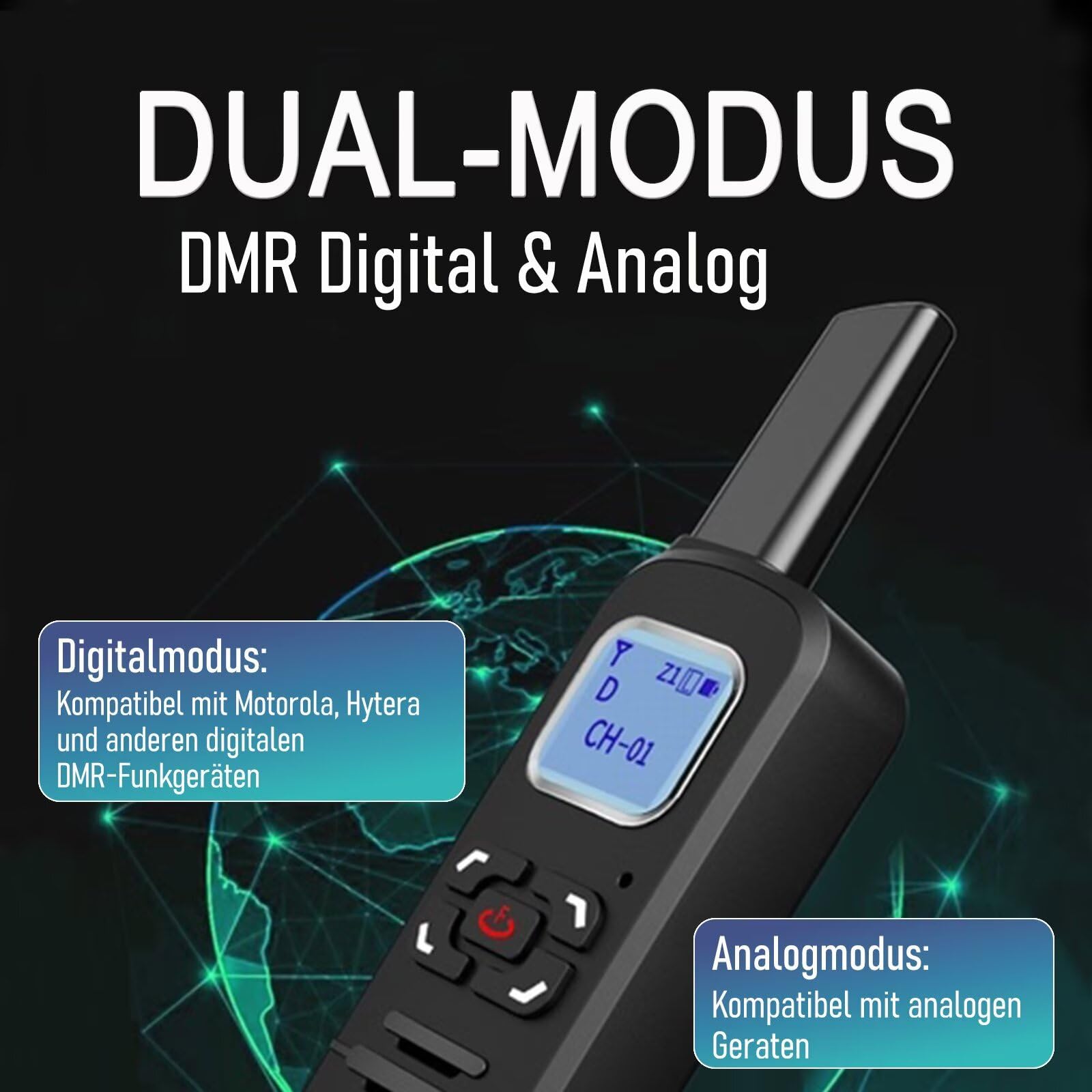 F-710 Funkgerät DMR Digital/Analog Dual-Mode Mini Walkie Talkie | mit LCD, PC-programmierbar,1450mAh USB-C,61g Leicht Tragbar Funkgeräte für Restaurant Sicherheit Reisen Outdoor, 1 Stück