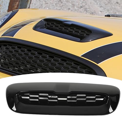Miniatura 5 de Cubierta de salida de aire del capó del motor cubierta de salida de aire del motor 2 unids delantero capó ventilación Trim negro brillante salida de