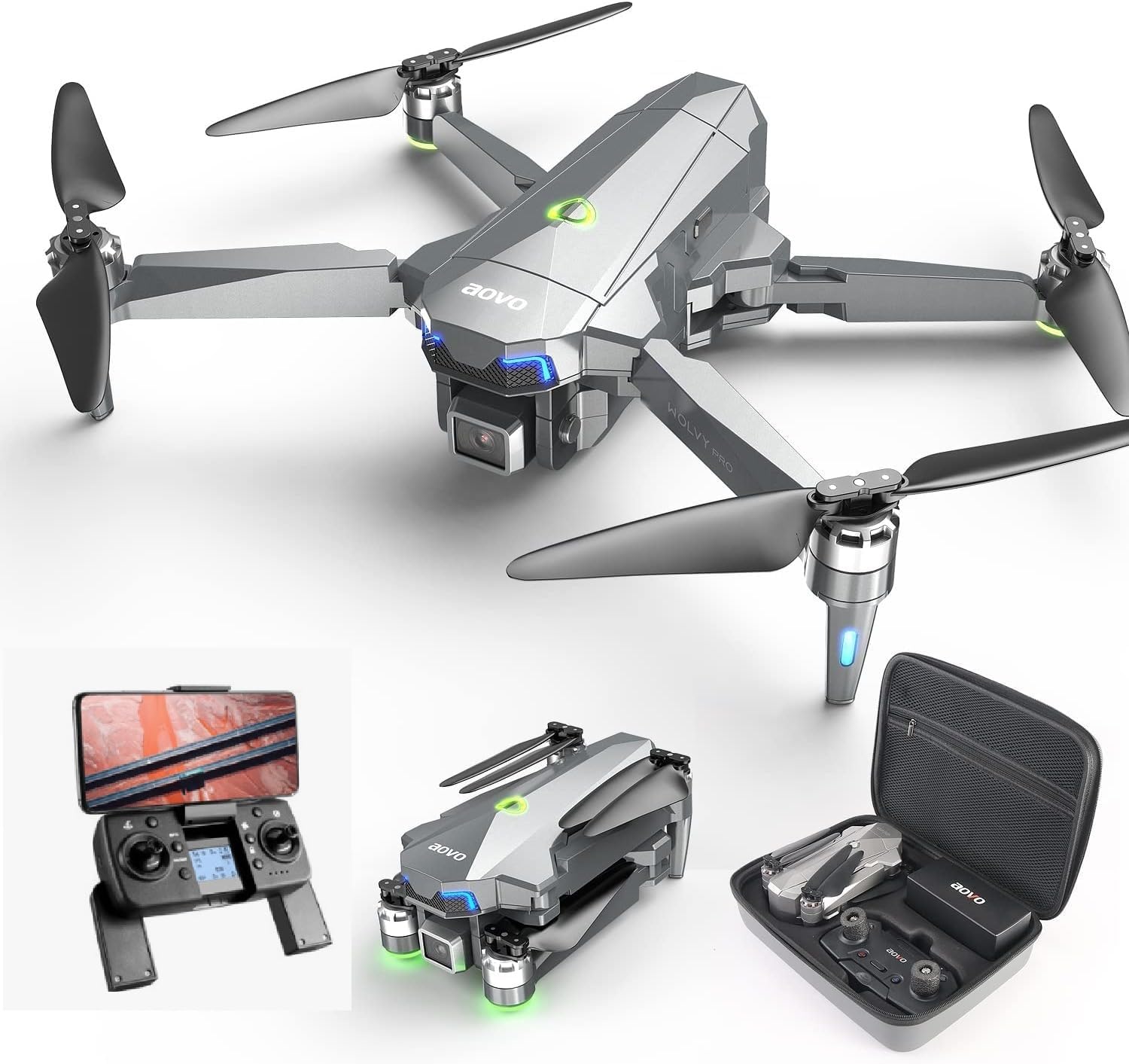 WEADFAX Olly'S-Drones-With-Camera-For-Adults-4K-EIS-Camera-1-Axis-Gimbal-GPS-Drone-With-Brushless-Motor-60Mins-Flight-Time-5G-Wi-Fi-Transmission-Follow-Me-Smart-Return-Home-4K-Drone-With-Carrying-Case