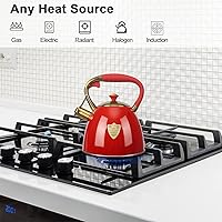 Vista 2 de Hervidor de té - 2.9 cuartos de galón Hervidores de té para estufa Tetera silbante Teteras de acero inoxidable para estufa Tetera silbante