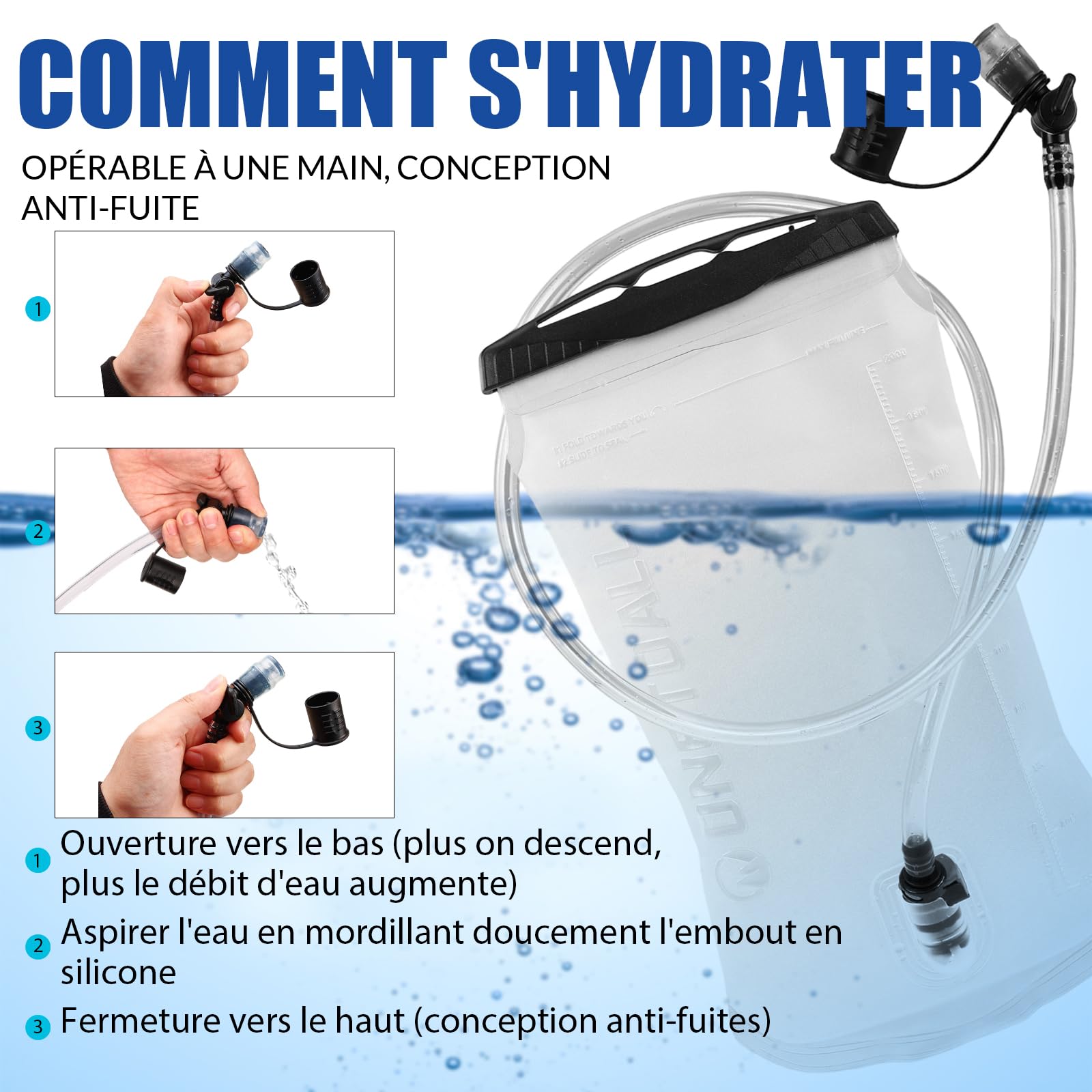 Gilet Hydratation Running Femme Est Un Gilet Course à Pied pour Trail et Randonnée, avec Poche à Eau 2L TPU et Flasque 500ml, Léger et Respirant pour Un Confort Optimal sans Rebond