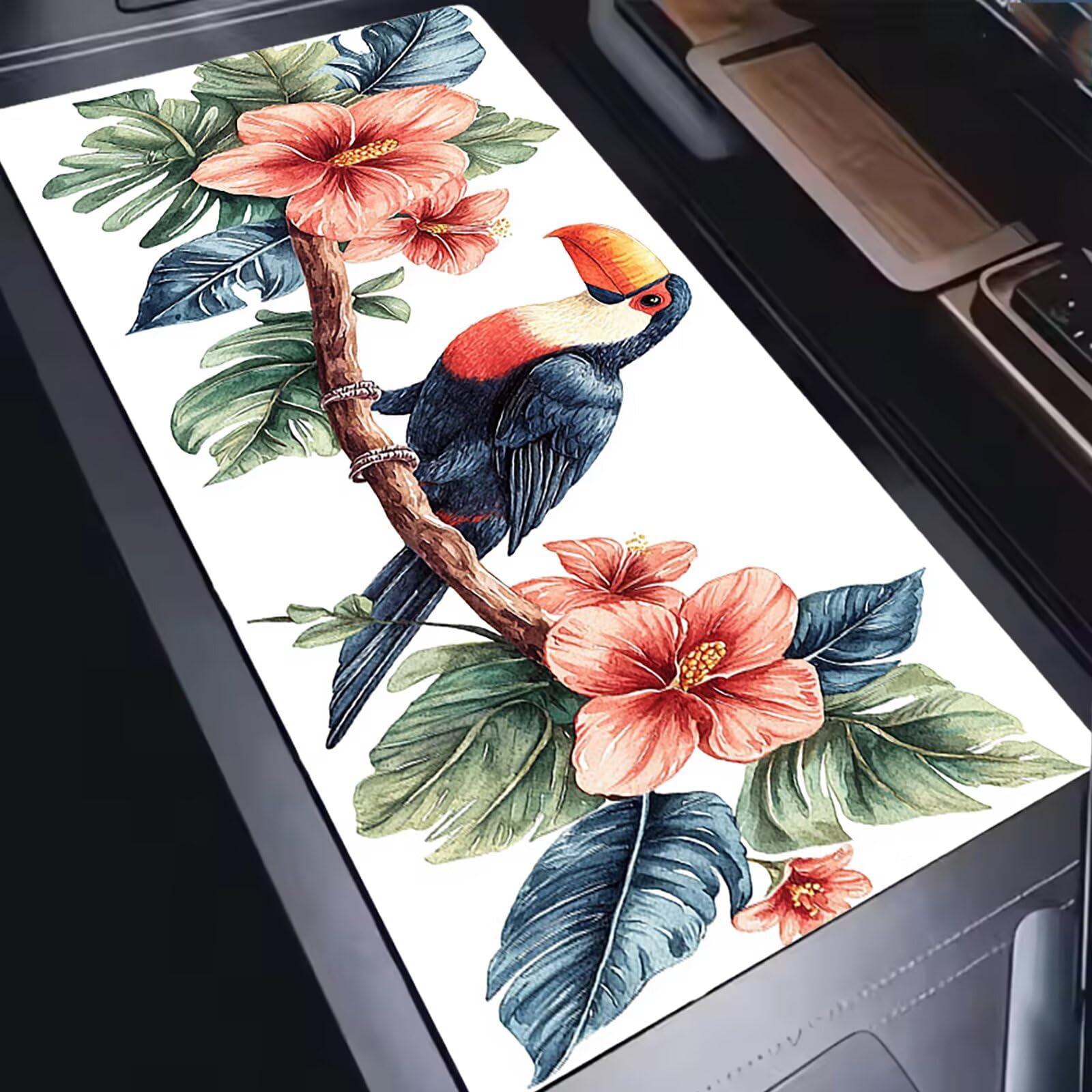 Tappetino Mouse XXL 1200x600x3mm Mouse Pad Gaming, Uccello Bocca Gigante Animale, Mousepad Base Antiscivolo, Esteso Accessori Scrivania Tracciamento Ad Alta Precisione tappetino Ufficio, C0P-821
