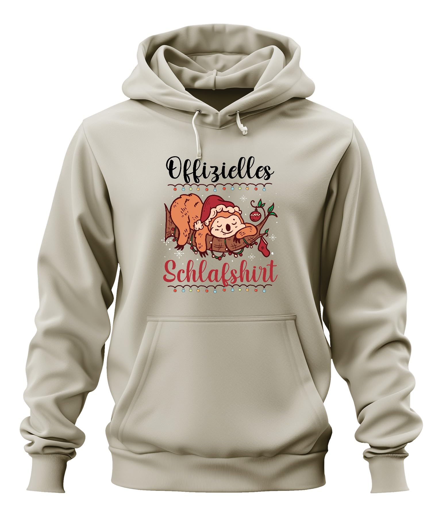 Maglietta da notte ufficiale Faultier Christmas Unisex con cappuccio