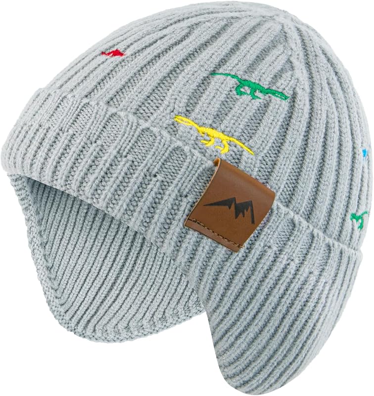 POXIMI Gorro de inverno infantil de tricô com abas para as orelhas