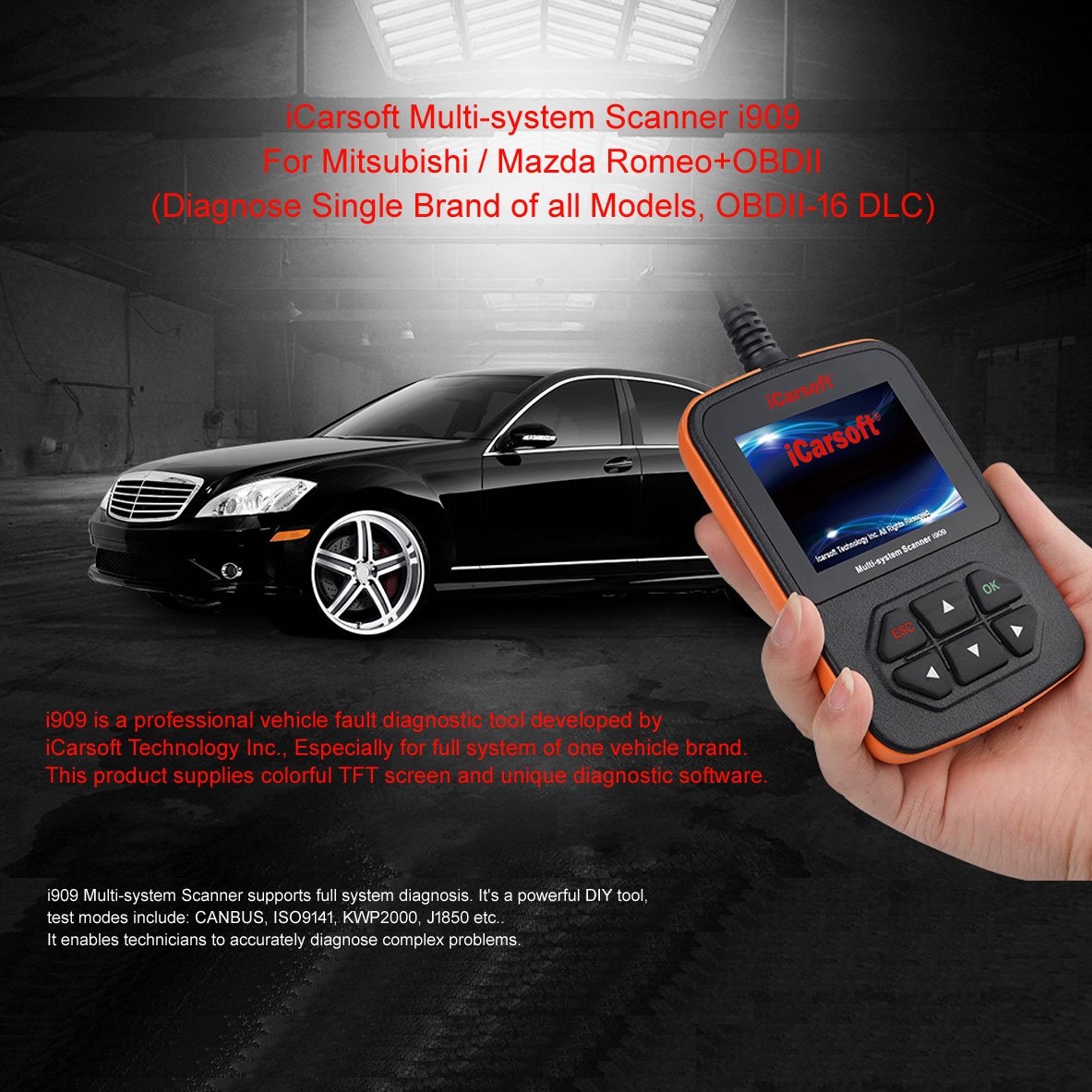 Buy iCarsoft Mitsubishi/Mazda i909 OBD2 Professional Fault Code Reader