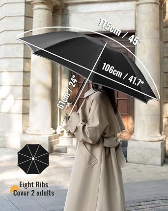 Umbrella Windproof Strong Compact Umbrellas - Automatic Umbrella for Women and Men, Portable Folding UV Umbrellas for Travel - Fits Car & Backpack for Sun, Wind and Rain