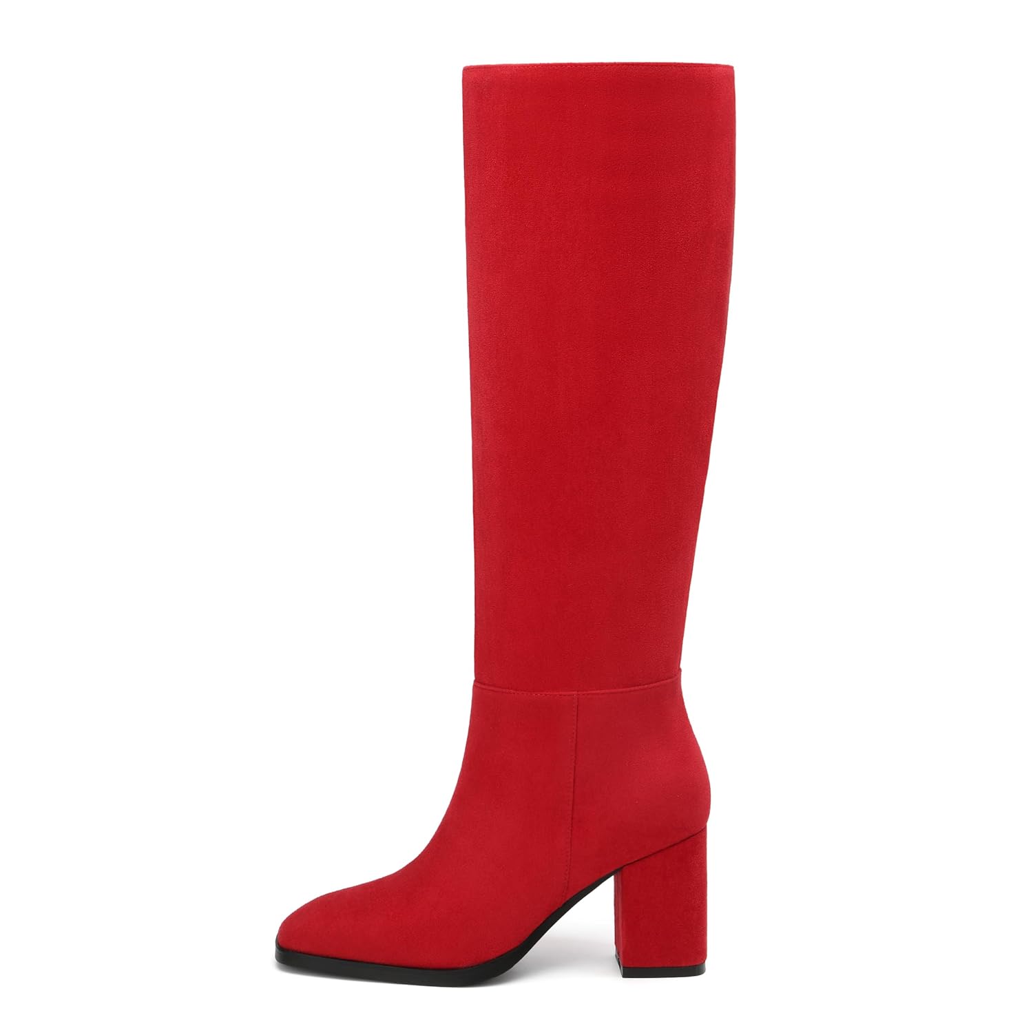 NUMALEO Womens Knee High Boots Block Chunky Heel Square Toe Tall Boots 3 Inch Fall Winter Long Boots