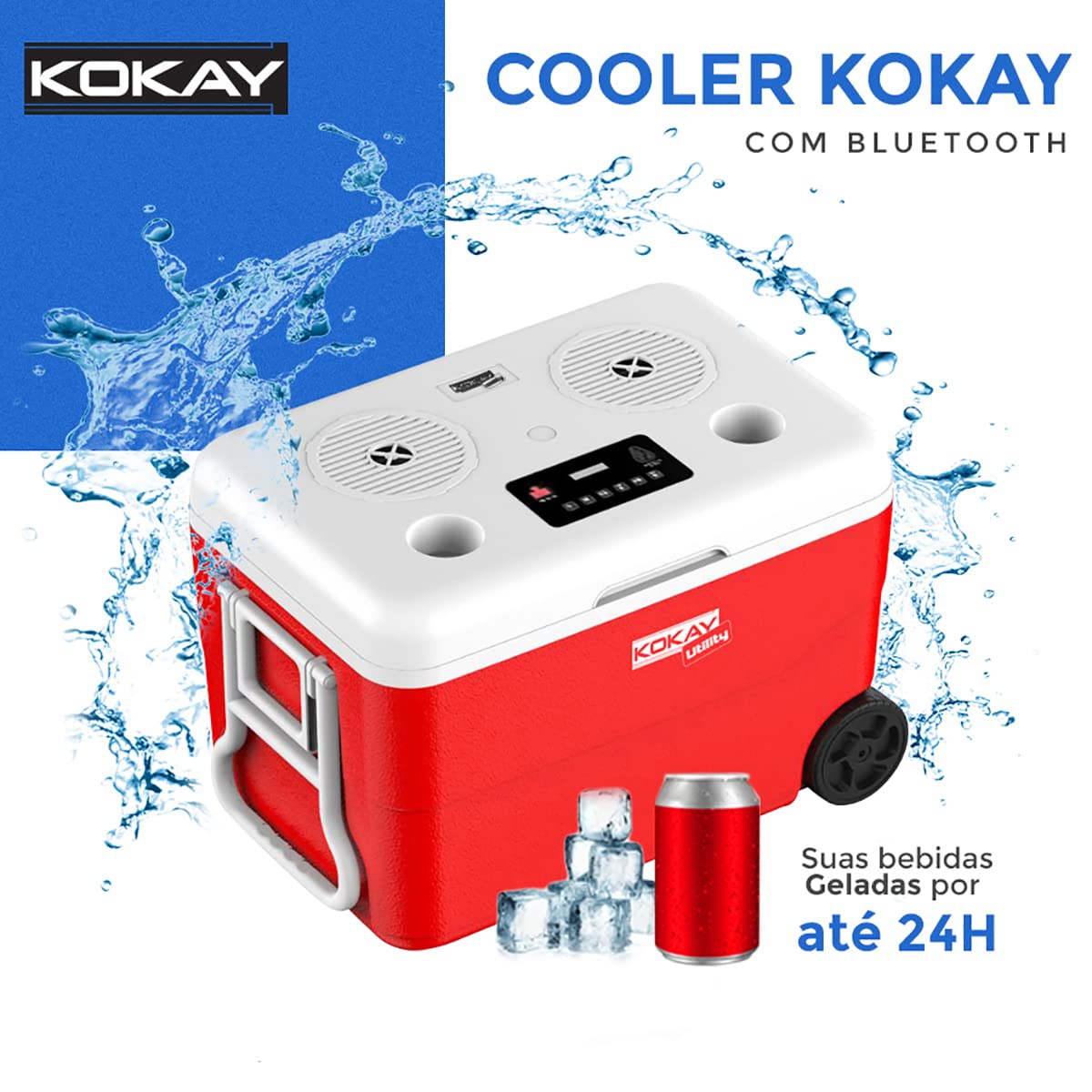 Caixa Termica Cooler Com Som Bluetooth Embutido 55 Litros Com