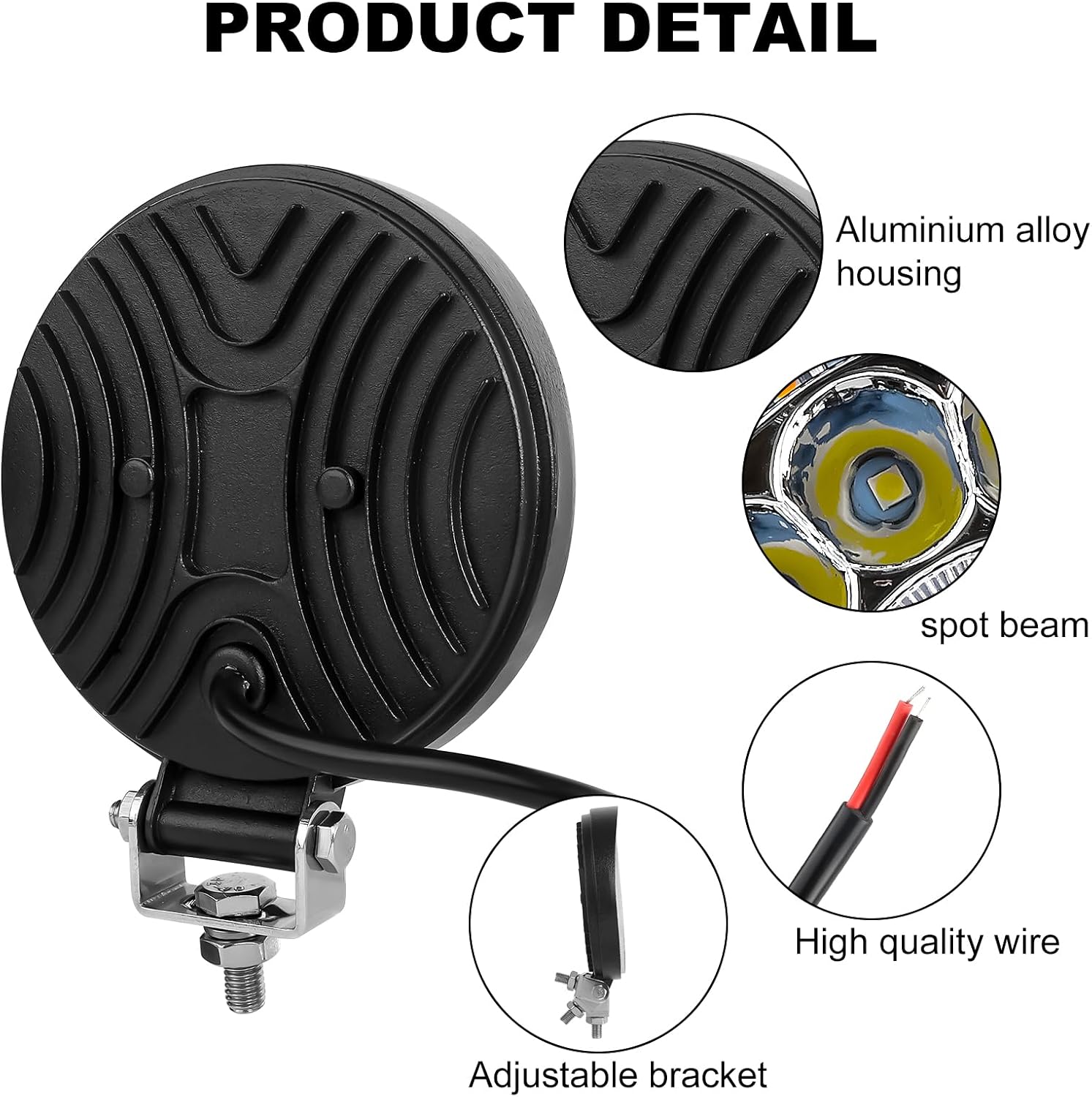Nifeida Round LED Pods Bar, 4.5" 140W 14000LM Work Light With Amber DRL, Spot Flood Combo Beam Offroad Driving Fog Lights for Truck Pickup SUV ATV UTV, 2PCS