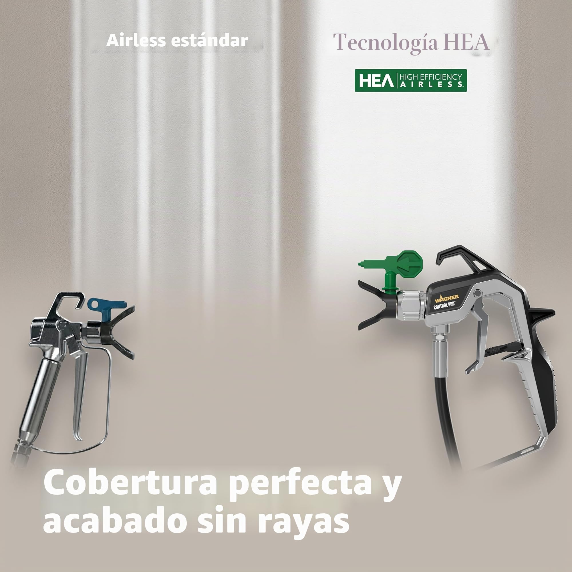 Wagner Airless ControlPro 350 R,Pulverizador de pintura para pared y techo/madera y metal,uso interior y exterior, cubre 15 m² en 2 min, 110 bar, presión de pulverización ajustable, manguera de 15 m