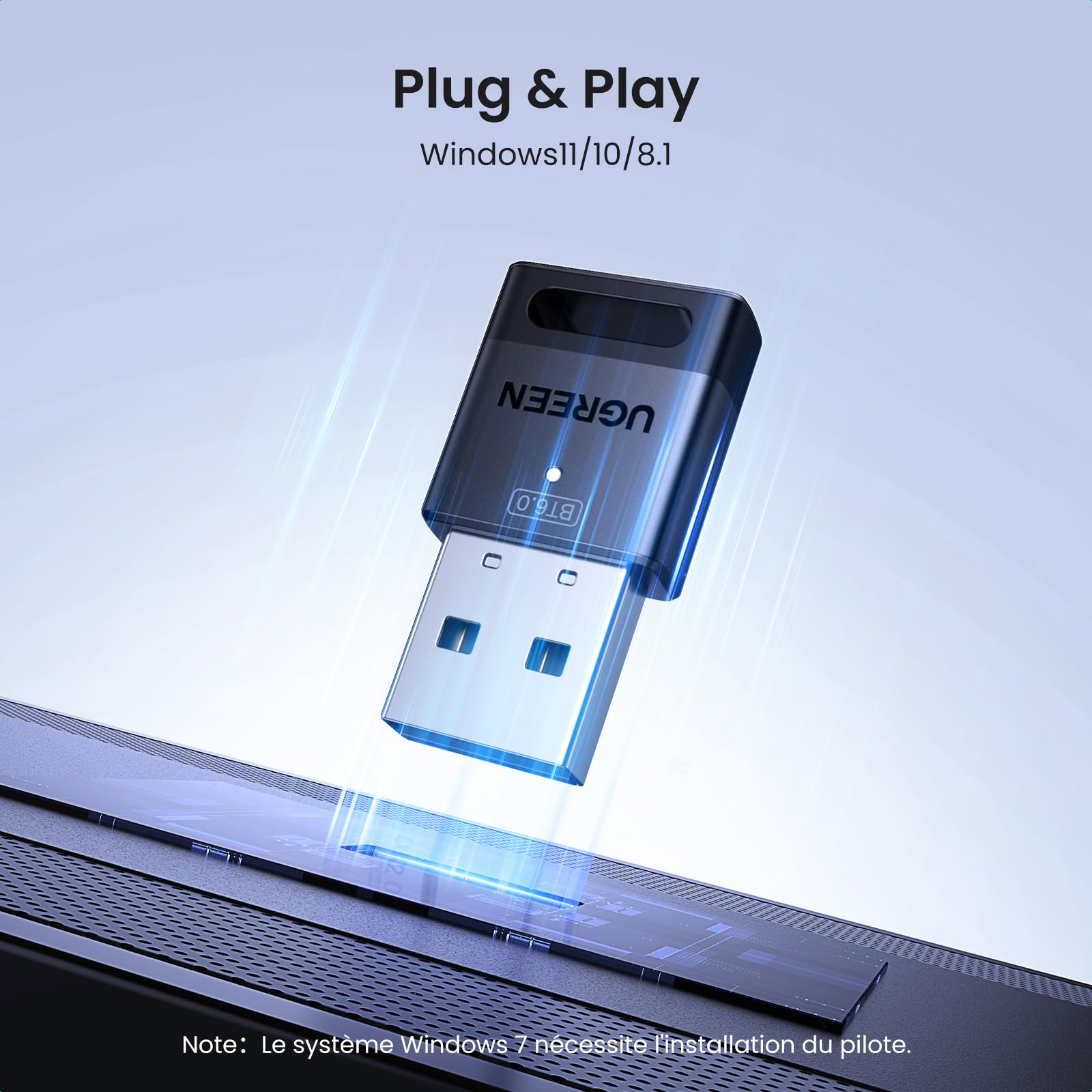 UGREEN Studio Pro Casque Bluetooth sans Fil et Dongle Bluetooth 6.0 Clé USB Bluetooth pour PC