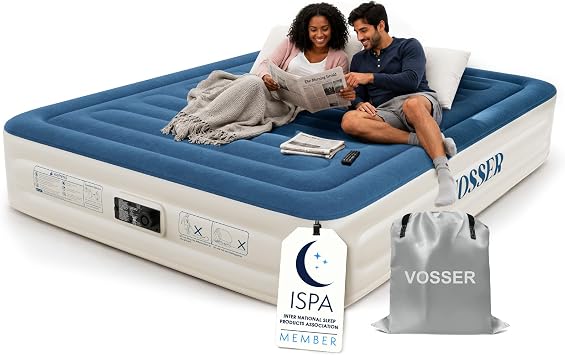 22% off: VOSSER Queen Air Mattress with Built in Pump, Leakproof Blow Up Mattress