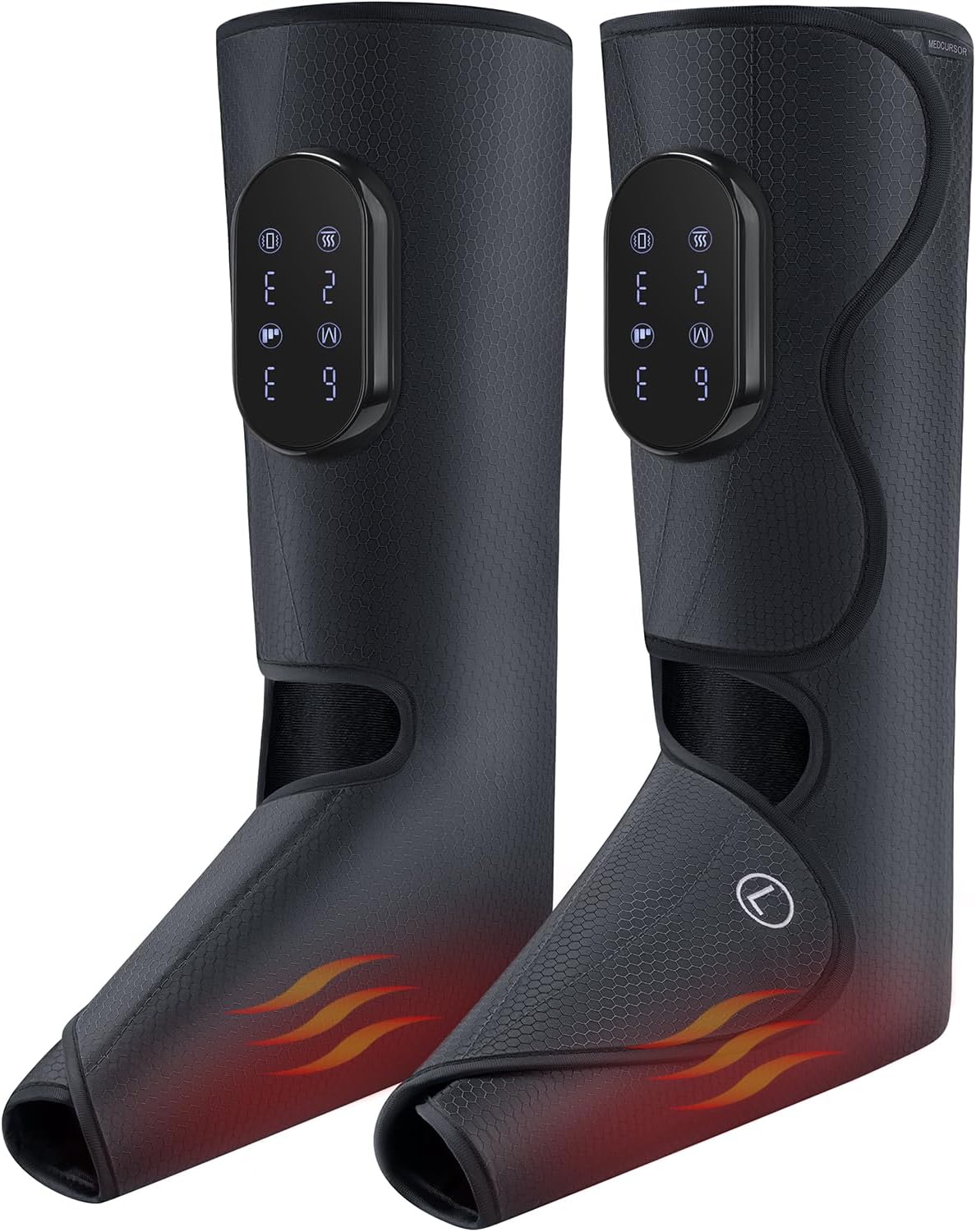 MEDCURSOR Cordless Leg Massager with Heat, Air Compression Leg Massager for Circulation and Pain Relief, Foot and Calf Massager, 3 Air Intensities 3 Heating Levels 4 Vibration Modes