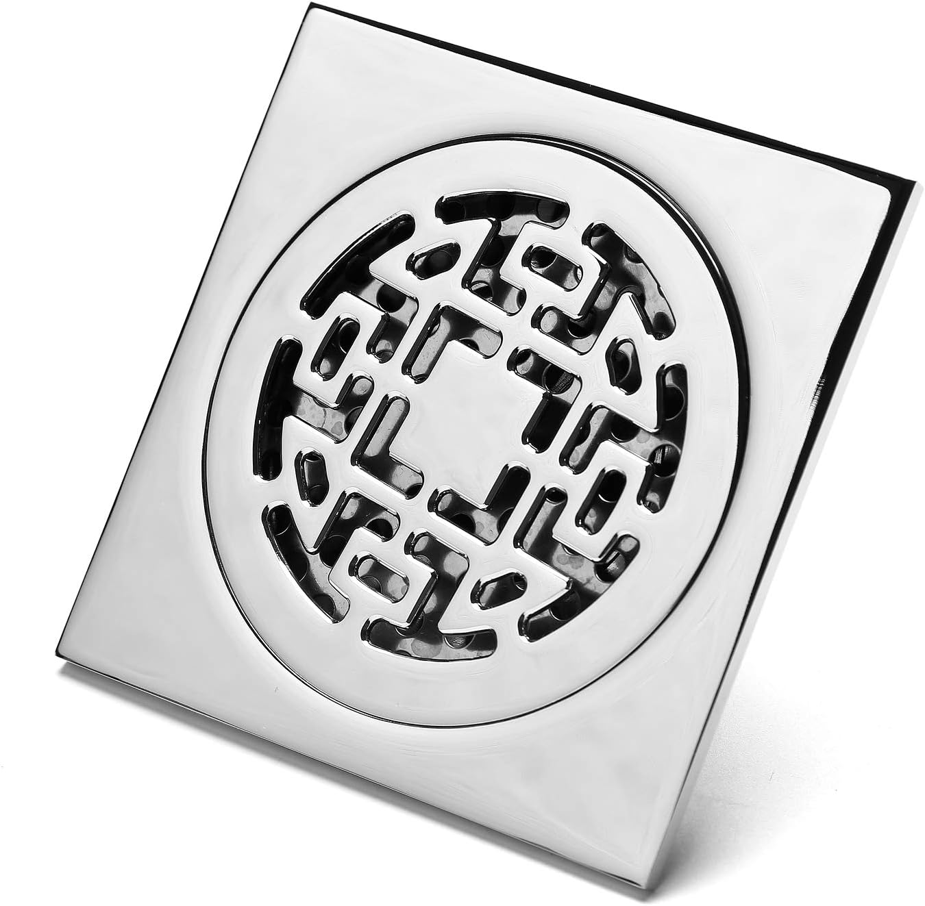 Square Shower Drain,Bathroom Tile Insert Shower Drainer with Removable Strainer Cover,Chrome Finish,Anti-clogging Design (B)