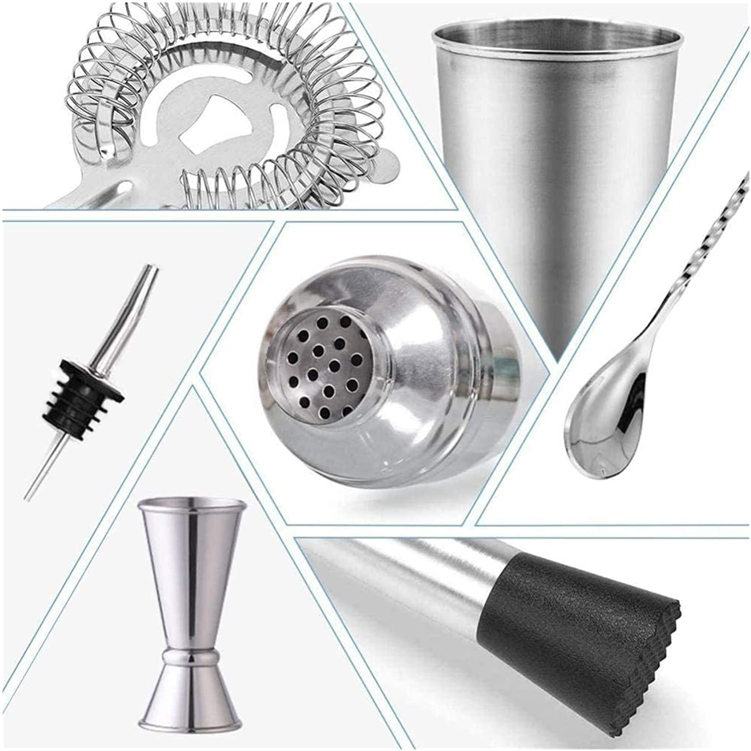 Ｂａｒｔｅｎｄｅｒ １４ ONOTEC Bartender Kit, 14 Piece Cocktail Shaker Stainless