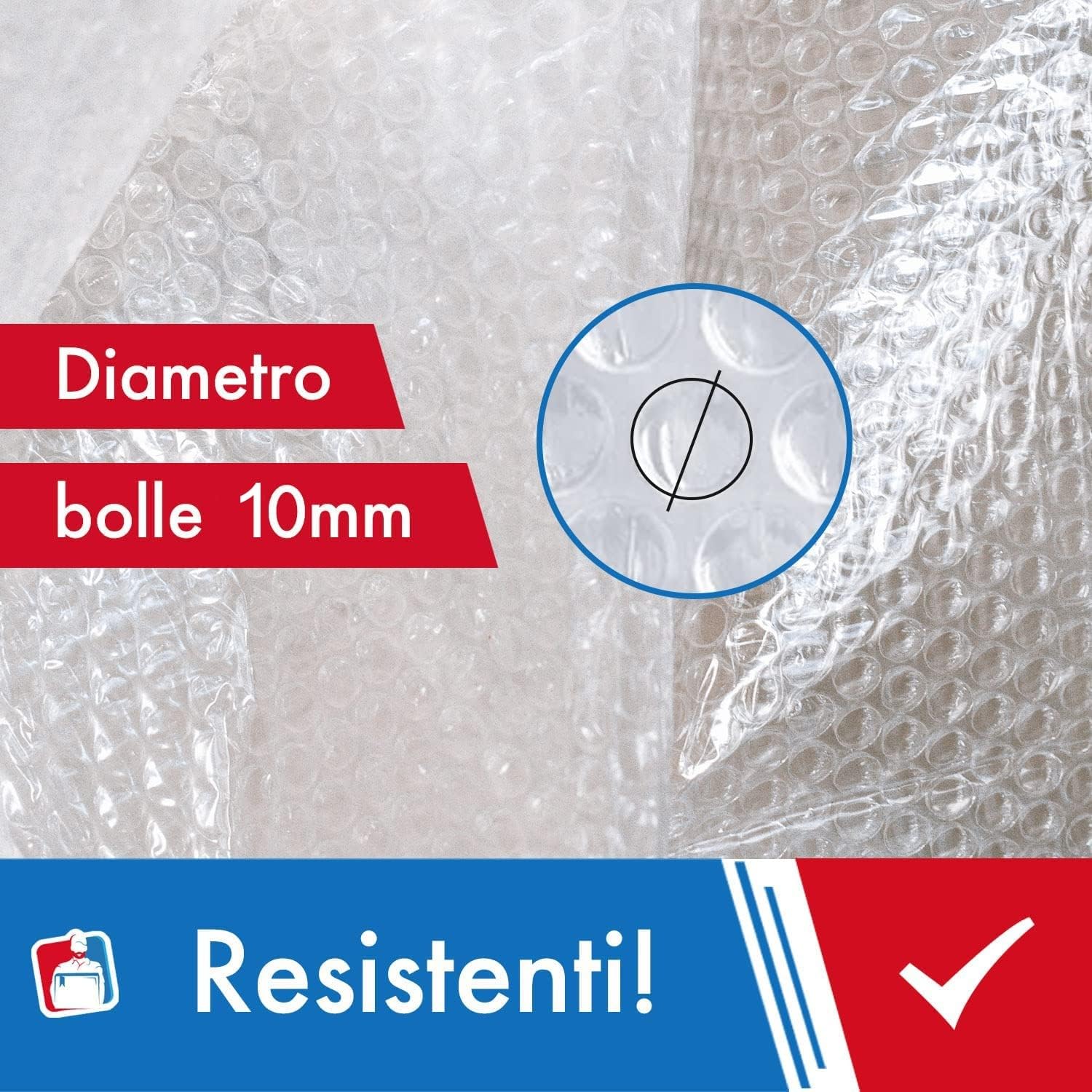 1 × Rotolo di Pluriball 200 m, 115 g/m² – Ideale per Spedizioni, Traslochi e Trasporti. Pellicola Protettiva con Bolle per Protezione Oggetti Fragili pluriball rotolo/A/150
