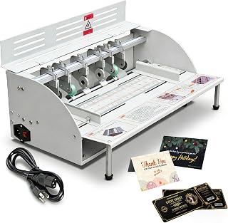 110V Electric Paper Folding Machine, 4-in-1 Paper Perforator Cutter Creaser, Max. 18 inch for Paper Greeting Card Kraft Ticket Perforating Folding Creasing Tool
