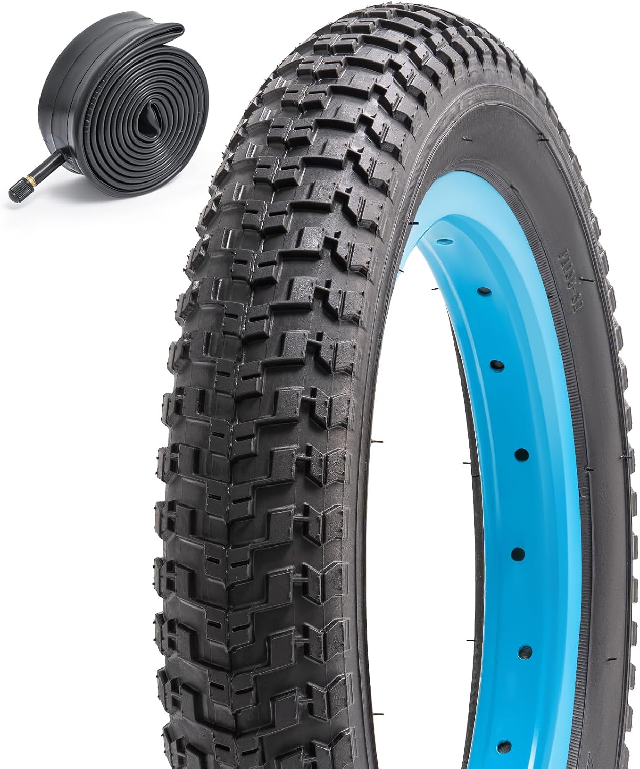 12 1/2x2 1/4 inch Bike Tire 57-203 12.5" Bicycle tire and 12 1/2x2 1/4 AV32mm Heavy Duty Bike Tube Suitable for 12 1/2 x 2 1/4 12.5x2.25 Kids/City/Road/MTB Replacement Bike Tire (Single)