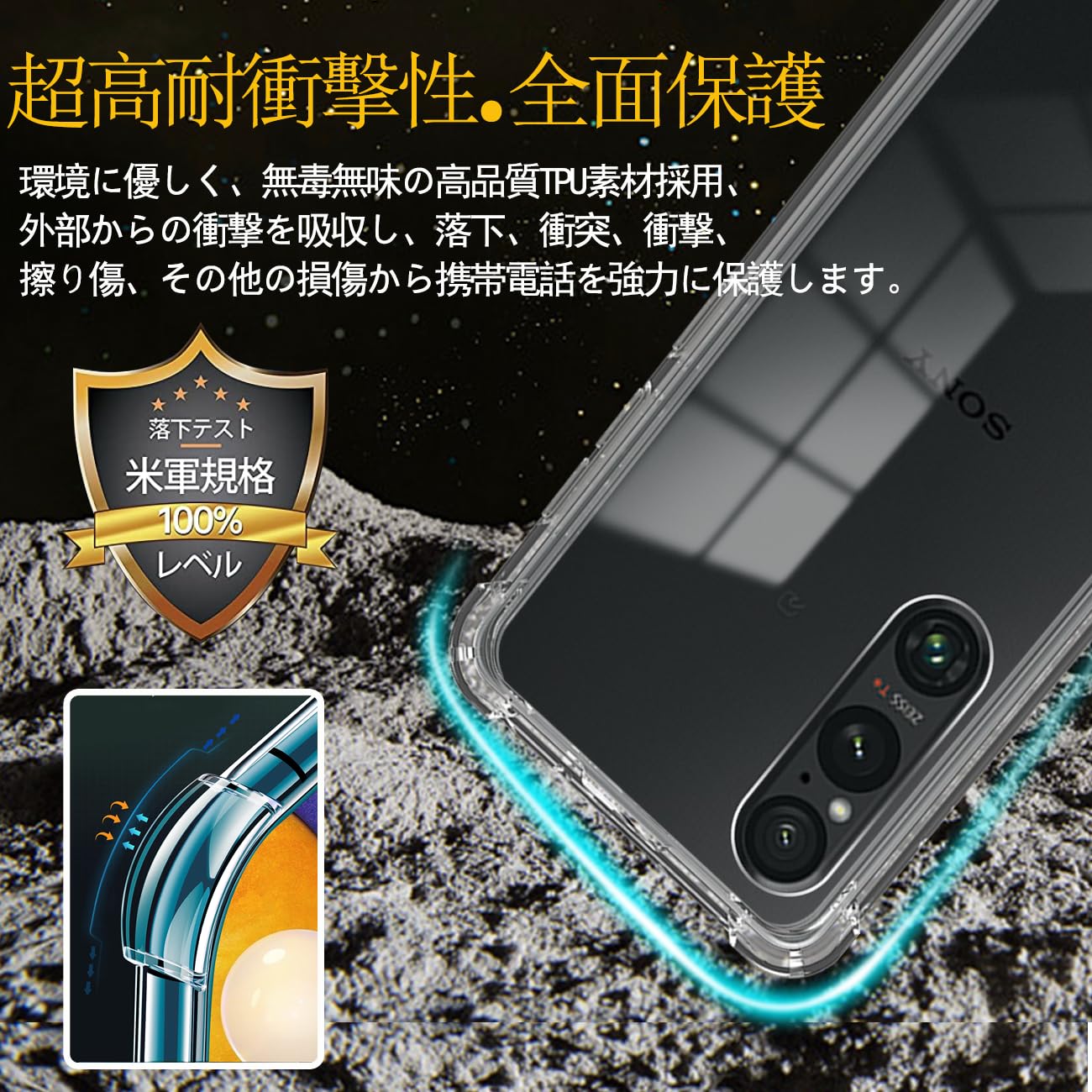 Amazon.co.jp: 対応 Xperia 1 V SO-51D SOG10 XQ-DQ44 ケース クリア