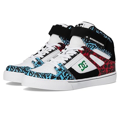 DC Kids Pure High Top EV (Little Kid/Big Kid) Boy Kids Shoes Blue/Red/White
