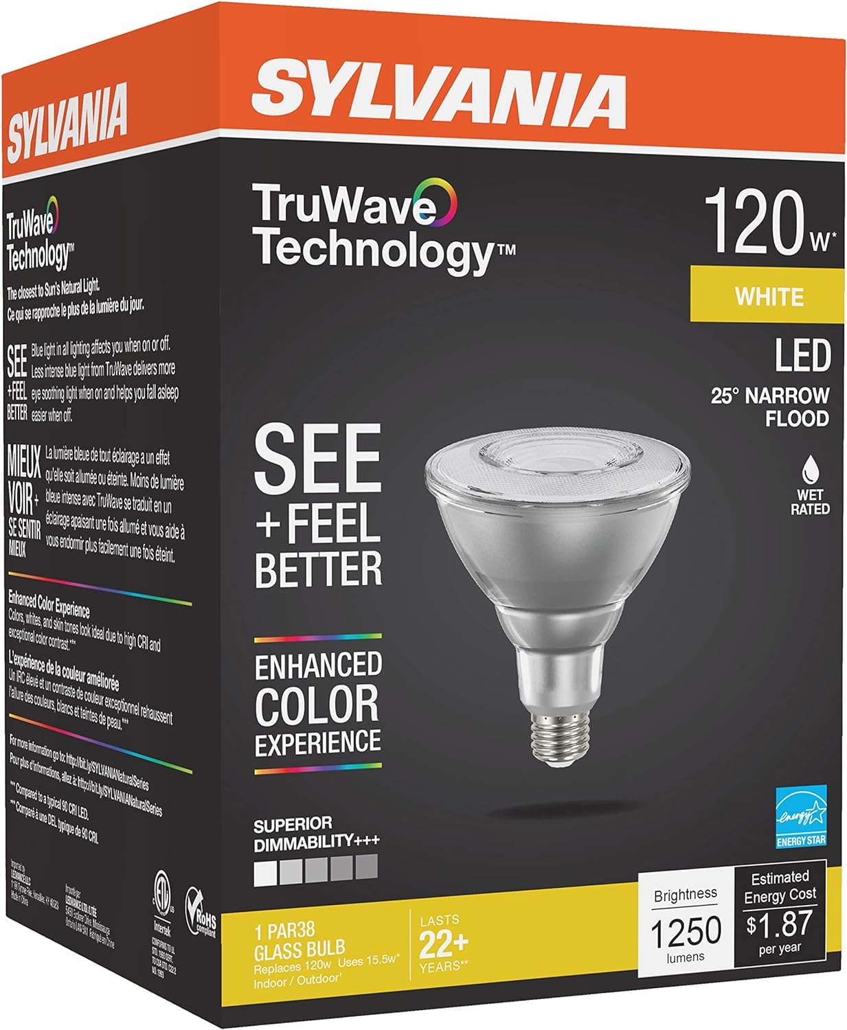 Sylvania LED TruWave Natural Series PAR38 Light Bulb, 120W