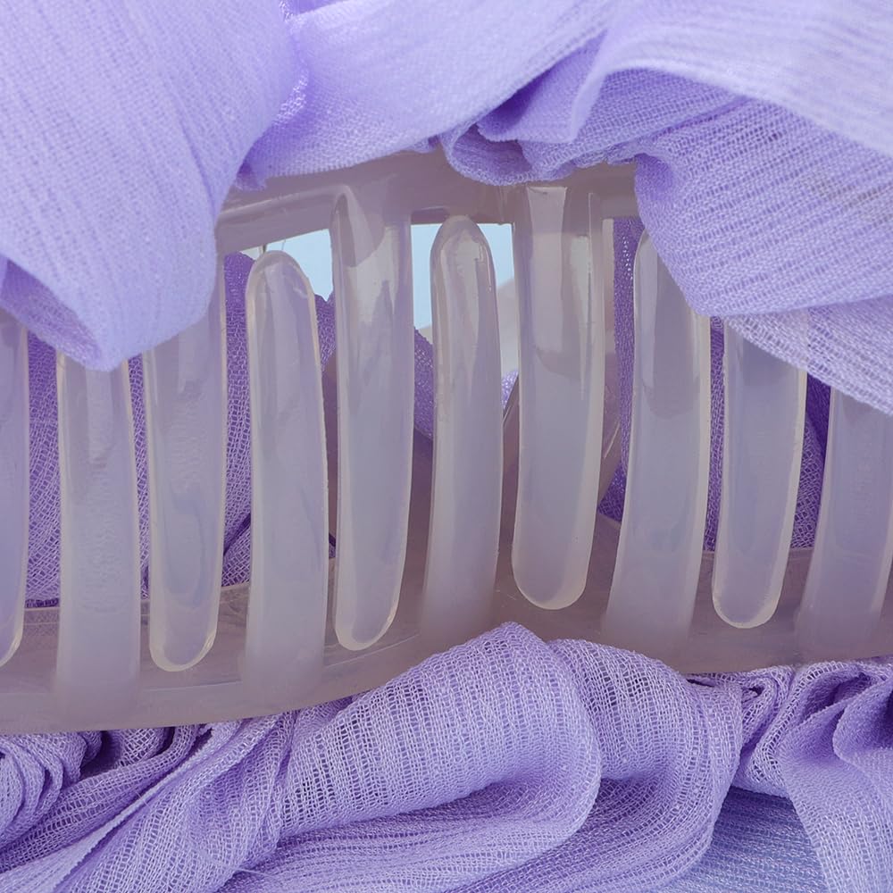 Jumwrit Big Bow Hair Claw Clip Large Chiffon Bowknot Hair Jaw Clip Strong Hold Acrylic Hair Clamp French Design Princess Hair Clip Accessories for Women Girls (Purple) image 5