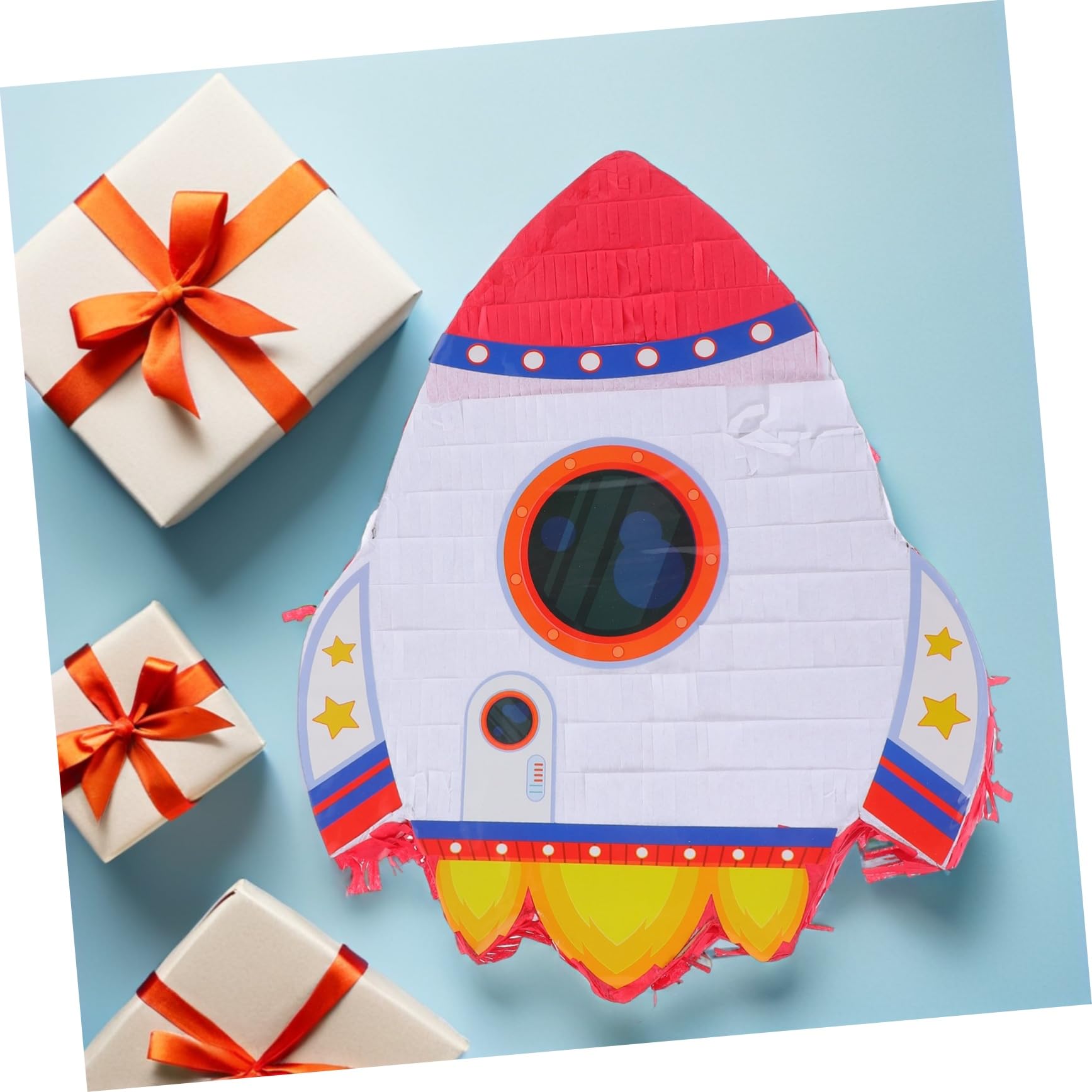 ibasenice Piñata Cohete para Fiesta de Cumpleaños Infantil con Confeti y Palito para Vendar los Ojos Artículos para Fiestas y Decoración de Piñata de Juguete para Decoraciones de Cumpleaños