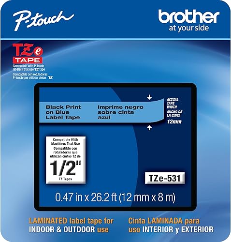 Miniatura 85 de Brother - Cinta de etiquetas laminadas P-touch M31, prémium, 0.47 pulgadas de ancho x 26.2 pies de largo, negra sobre transparente mate Negro sobre