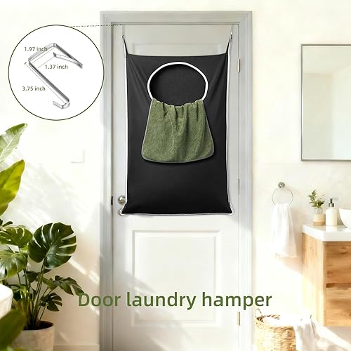 Miniatura 3 de KEEPJOY Paquete de 2 cestas de lavandería XL para colgar en la puerta, tamaño de 36.5 x 22.5 pulgadas, bolsa para puerta con apertura grande y