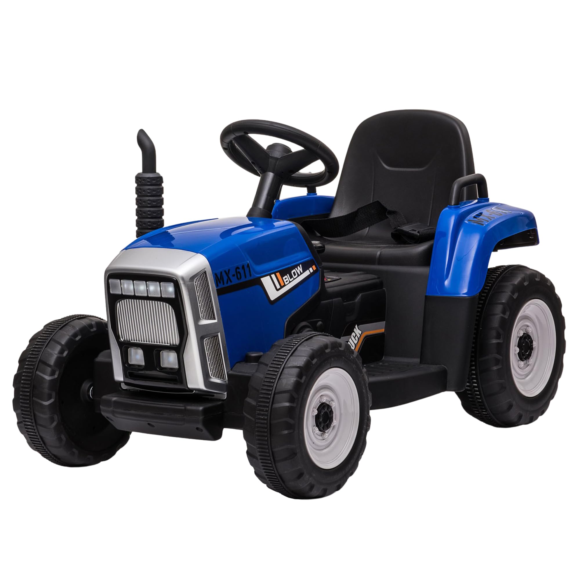 Tracteur Electrique Enfant avec remorque New Holland 12V de Babycar - Jouet Tracteur Electrique Enfant avec MP3 Licence Officielle et télécommande (Bleu)