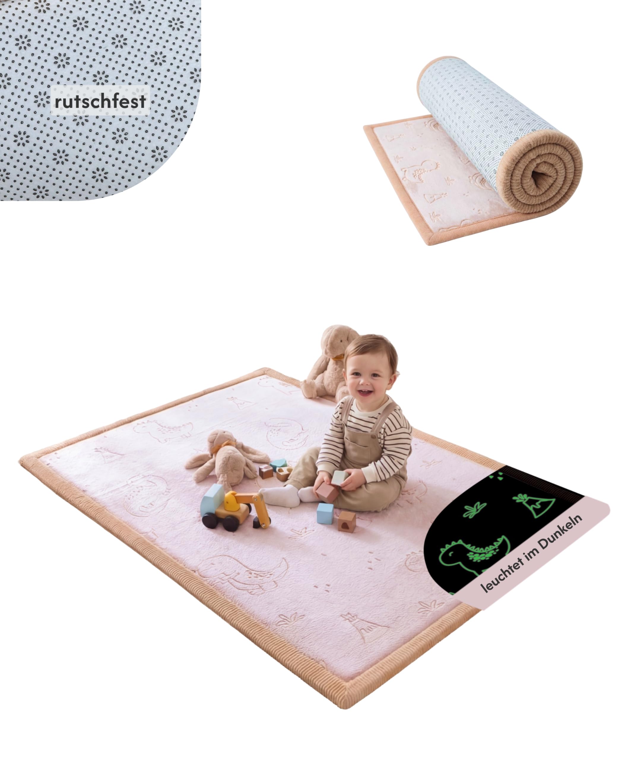 Hakuna Matte Wolkenweiche Spielmatte Baby 170 x 120 x2,5cm – Teppich für Kinderzimmer mit hochwertigem Memory-Schaum – Krabbelmatte Baby mit Rutschfester Unterseite – Krabbeldecke, Tatami Matte