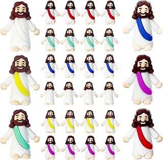 Mini Jesus Figures, Set of 30pcs Action Figures Little Jesus Figures, Tiny Jesus Figures to Hide and Seek Religious Gifts for Easter Egg Stuffers