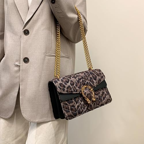 Miniatura 3 de MYHOZEE - Bolsos cruzados para mujer - Carteras de mano con estampado de serpiente - Bolsos de hombro de cuero con cadena - Bolsos de noche