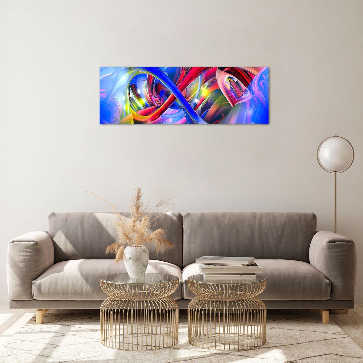 Tableau Sur Verre ARTTOR - 90x30 Cm - Architecture Urbaine Bleue - Décoration Murale