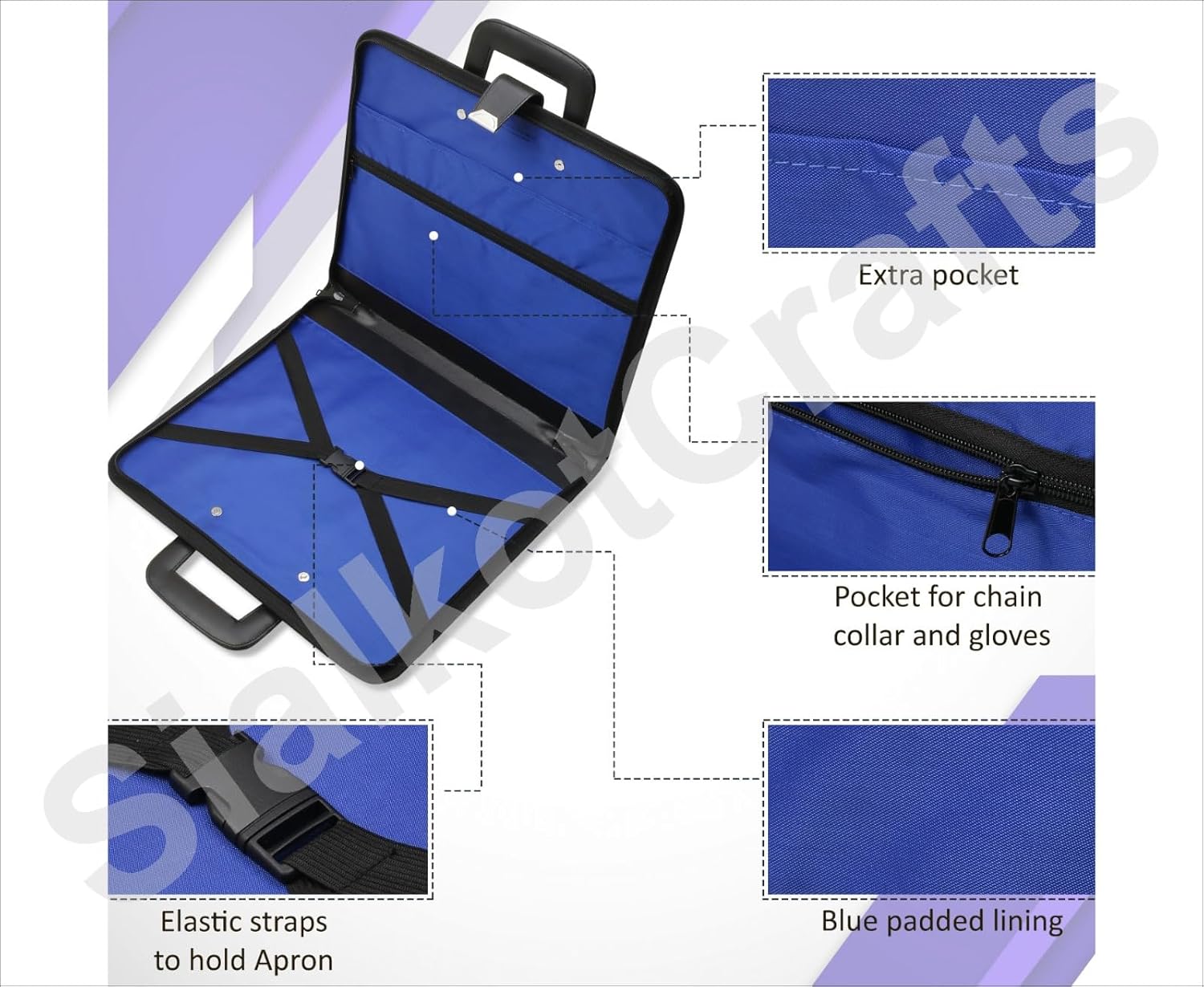 Masonic Embroidered Square And Compass Black Master Mason Soft Apron Case - Blue Lodge MM/WM Provincial Size 16 Inches x 18 Inches With Free Embroidered Cotton Gloves(Premium Regalia)