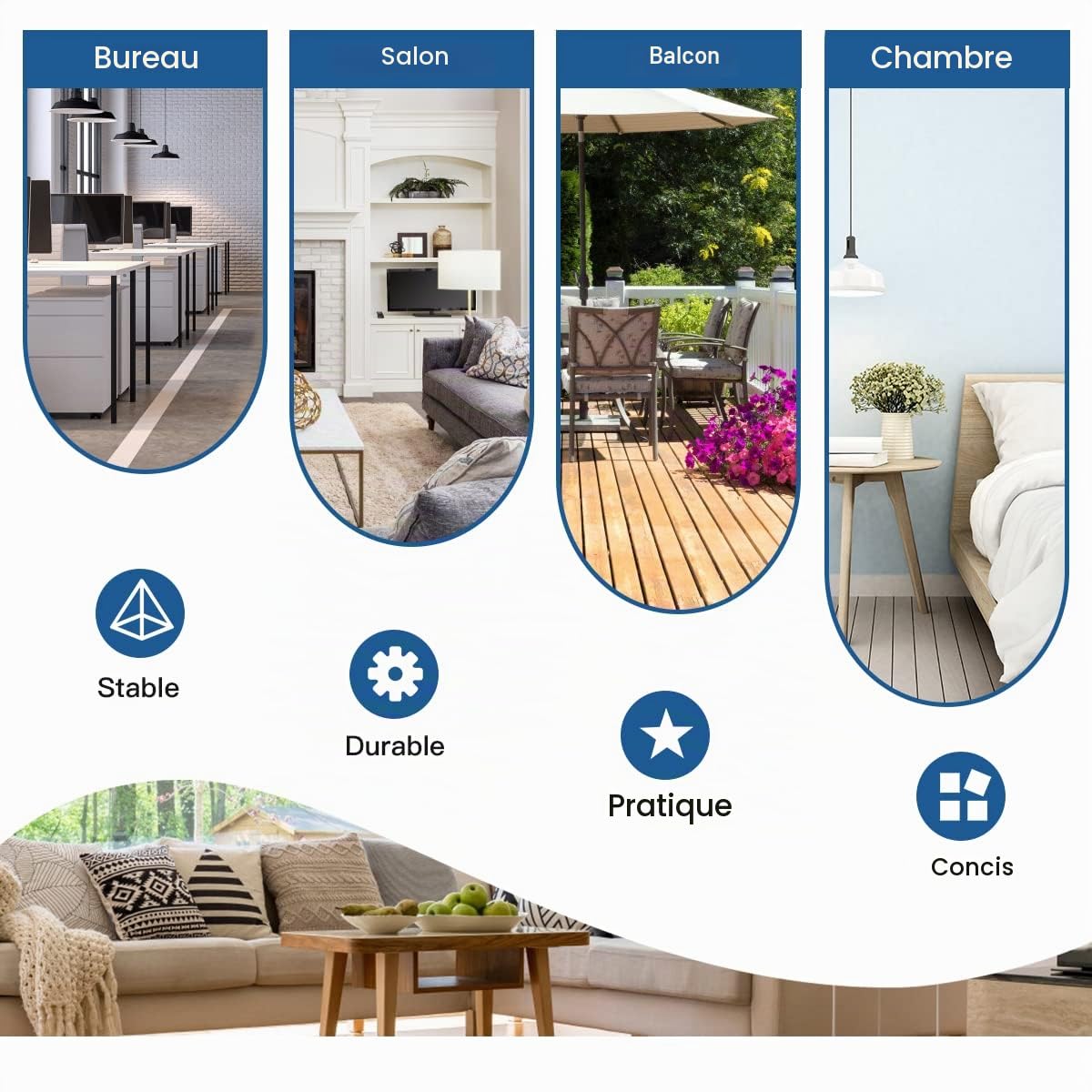 FANTASK Paravent Pliable en 3 Parties - 260 x 183 cm - Paravent Mural en métal et Polyester à l'intérieur - Brise-Vue
