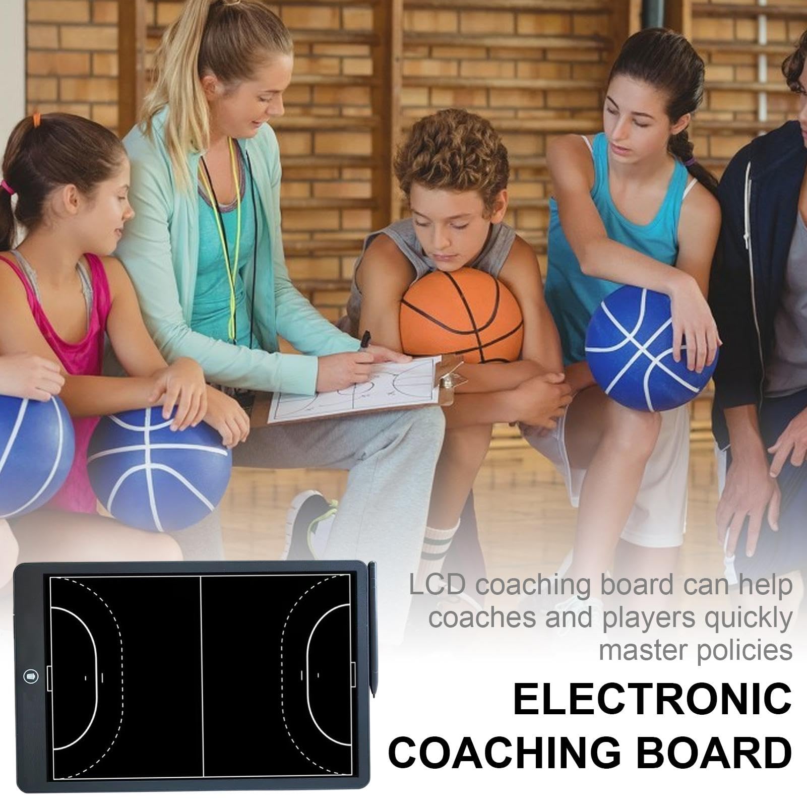 Tablette de dessin LCD | Tableau tactique de handball de 40,6 cm – Bloc d'écriture LCD sans papier – Équipement d'entraînement à l'eau – Tablette d'écriture LCD pour handball, stratégie