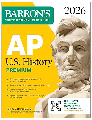 AP U.S. History Premium, 2026: Prep Book with 5 Practice Tests + Comprehensive Review + Online Practice (Barron's AP Prep)