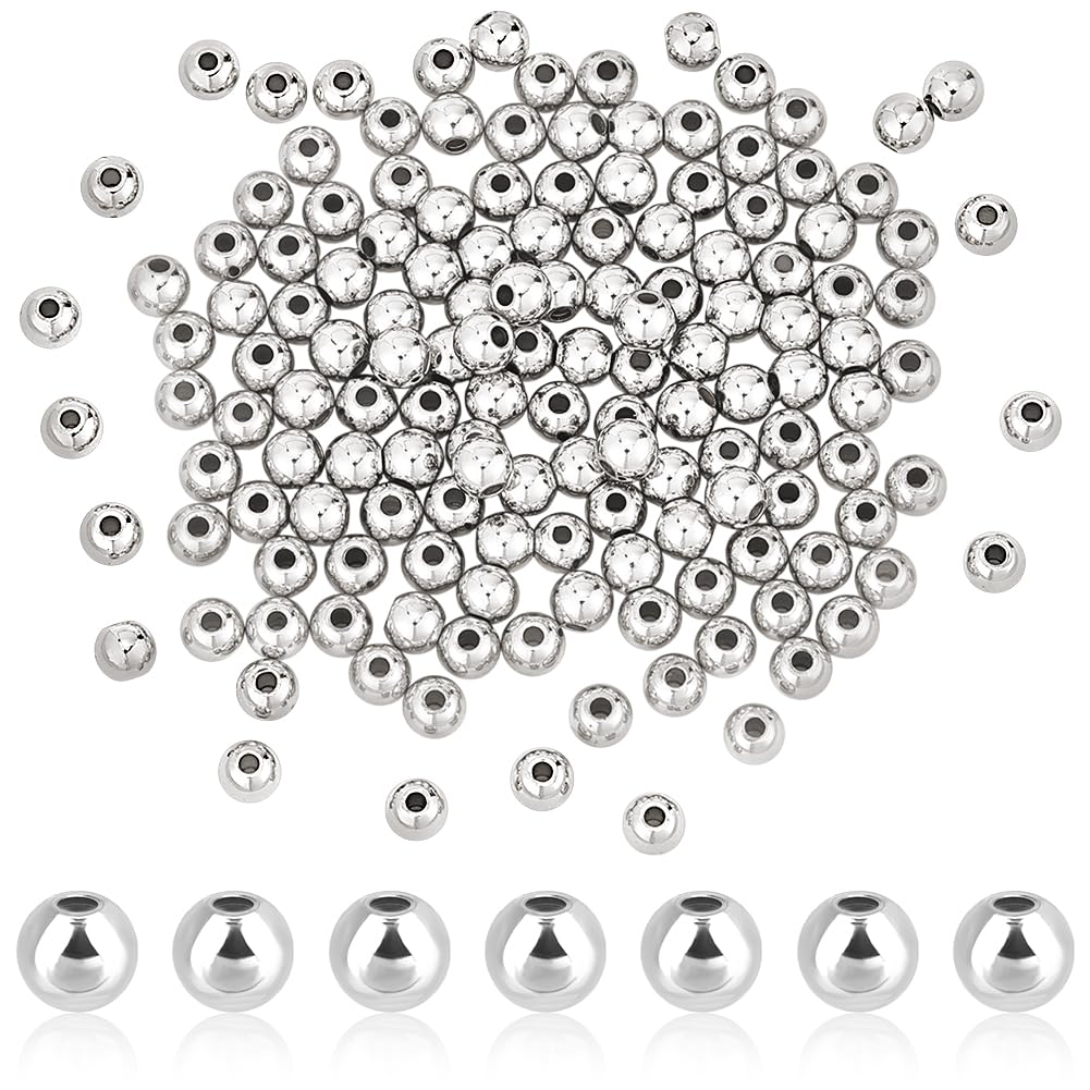 Perles d'espacement en laiton argenté PH PandaHall avec placage durable de 5 mm