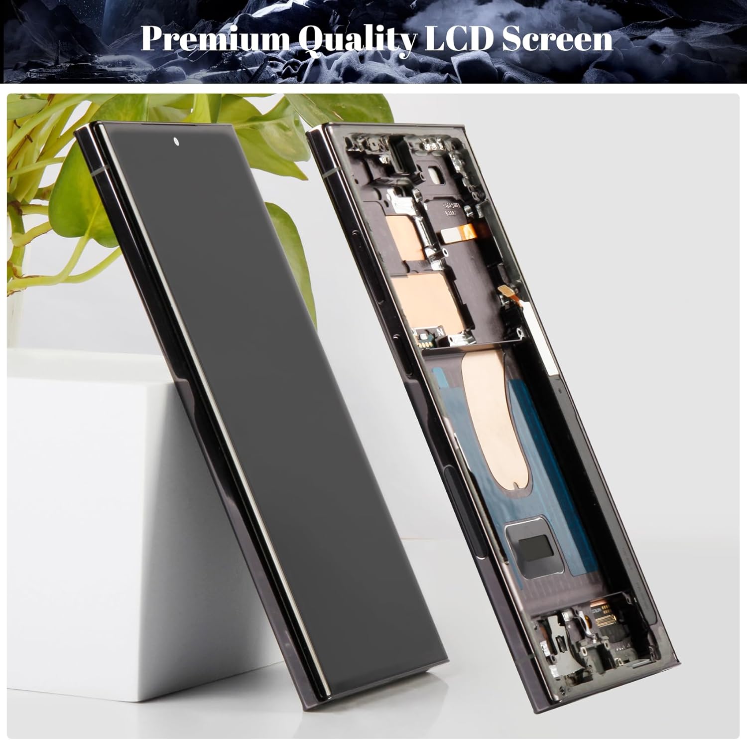 OLED for Samsung S23 Ultra LCD Digitizer Replacement for Samsung S23 Ultra 5g Display Screen Replacement for Samsung SM-S918 Touch Screen Repair Kits with Frame(with Fingerprint Function) (Black)