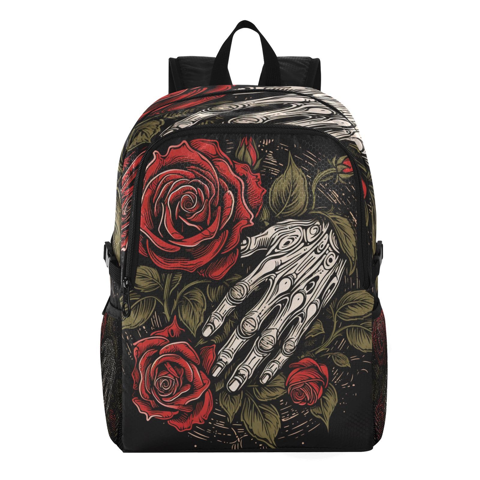 Sac à dos de randonnée pliable crâne main roses léger et imperméable - 8