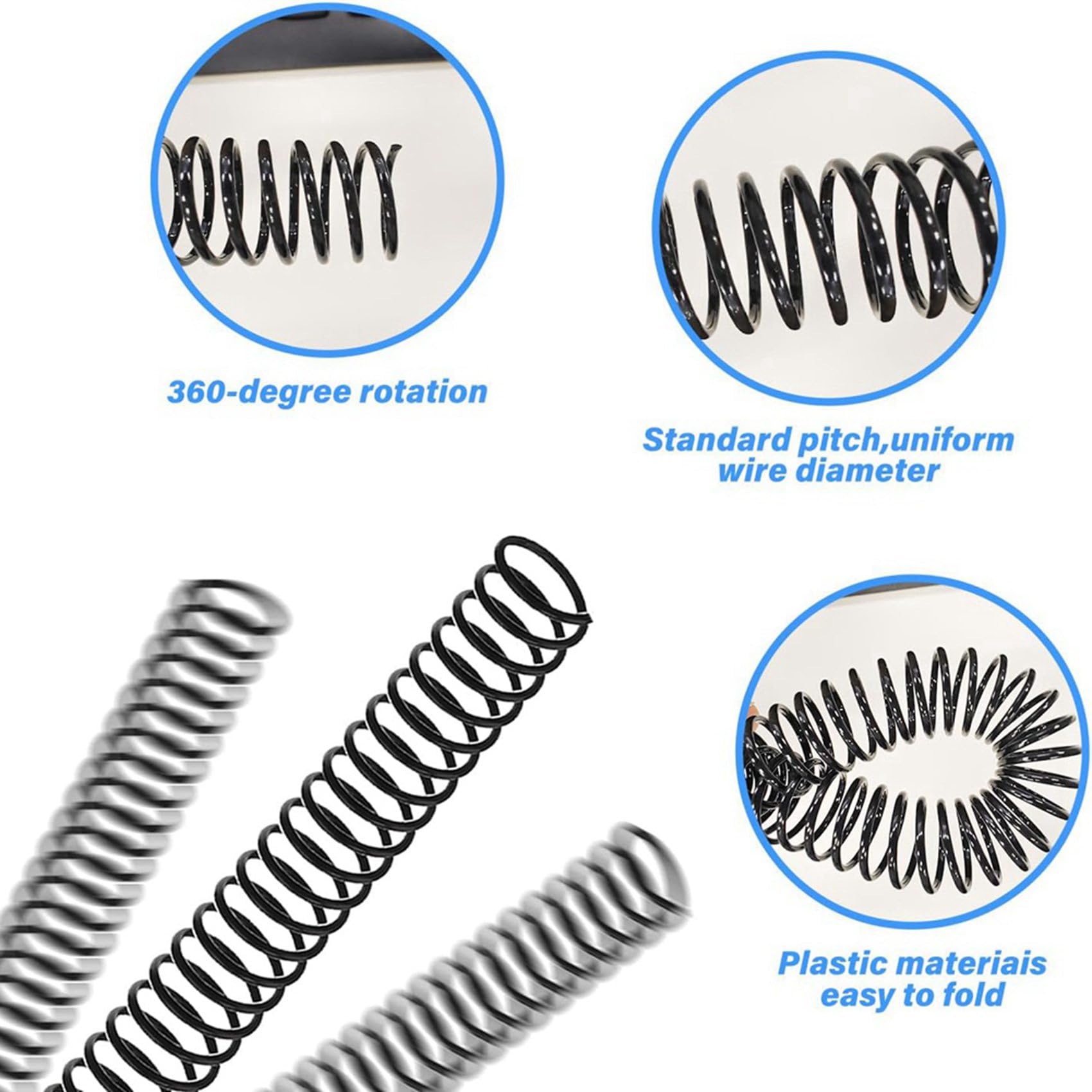 240 Pz. Bobine per Rilegatura A Spirale Raccoglitore In Plastica Spirali per Rilegatura Anelli Pettini In Filo Metallico per Rilegatura A Spirale di Diverse Dimensioni, Passo 4:1