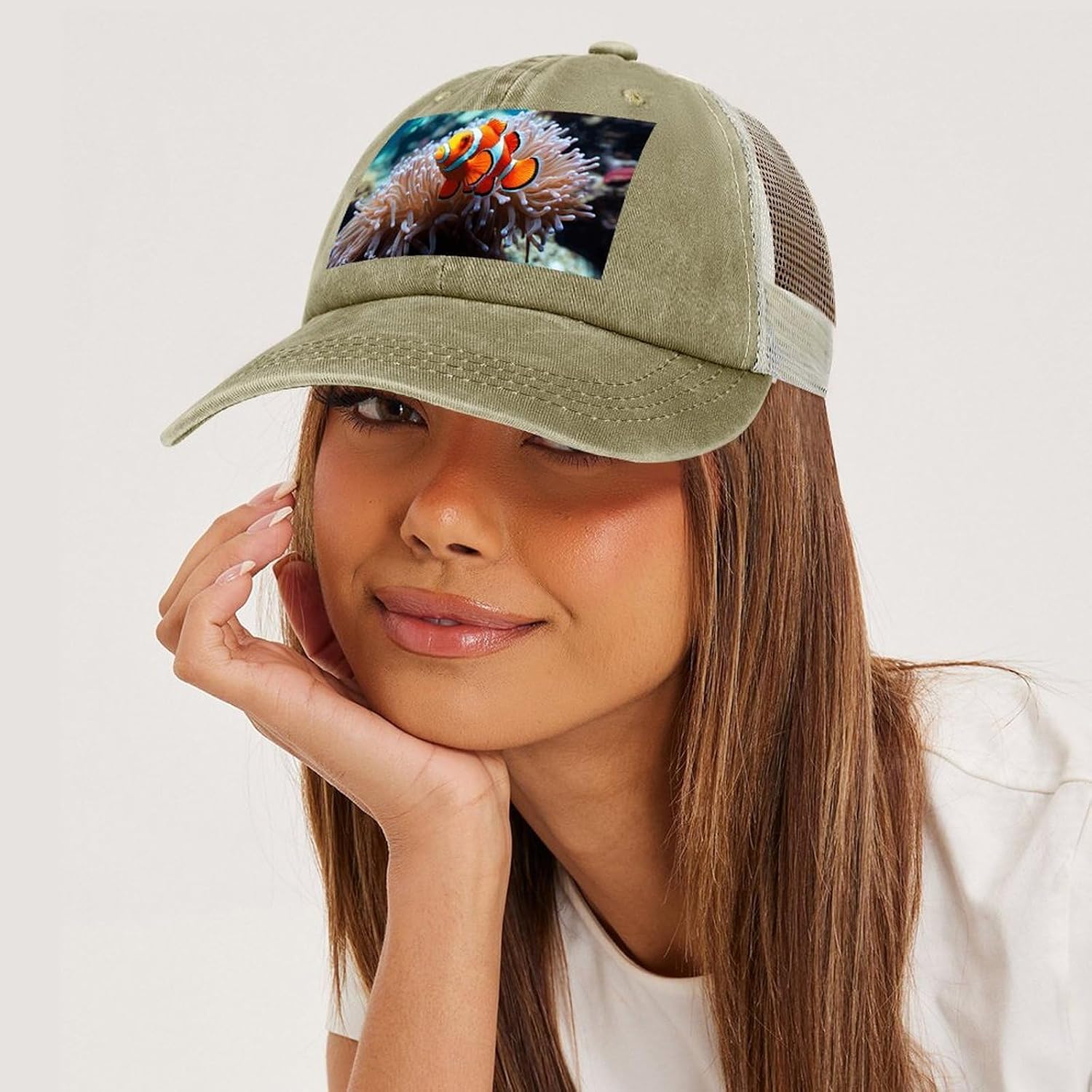 Clown Fish Sport Hat for Men Women Hollow Cowboy Hat Adjustable Baseball Cap Apparel Gifts Accessories