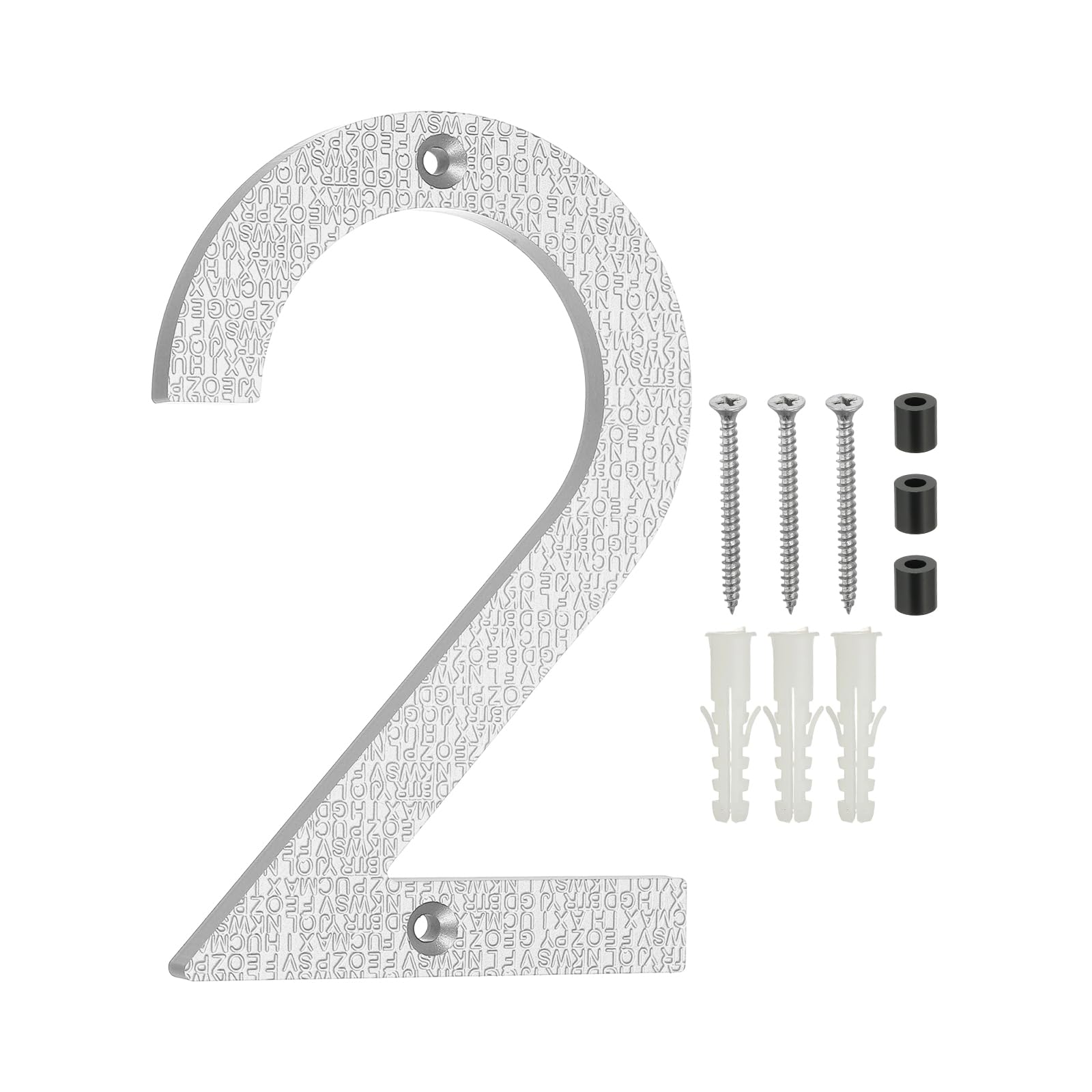 PATIKIL 6 Inch House Numbers for Outside Number 2 Silver Tone