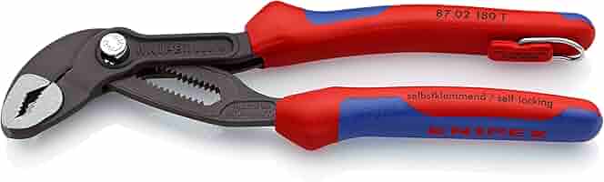 Knipex 87 02 300 Cobra Water Pump Pliers - 11 Inch, Self-Locking, With Soft Grips & Tether Point