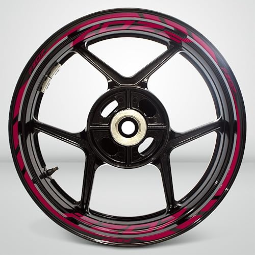 Miniatura 2 de Adhesivo adhesivo de 2 tonos para llantas de motocicleta Crimson compatible con Yamaha FZ07